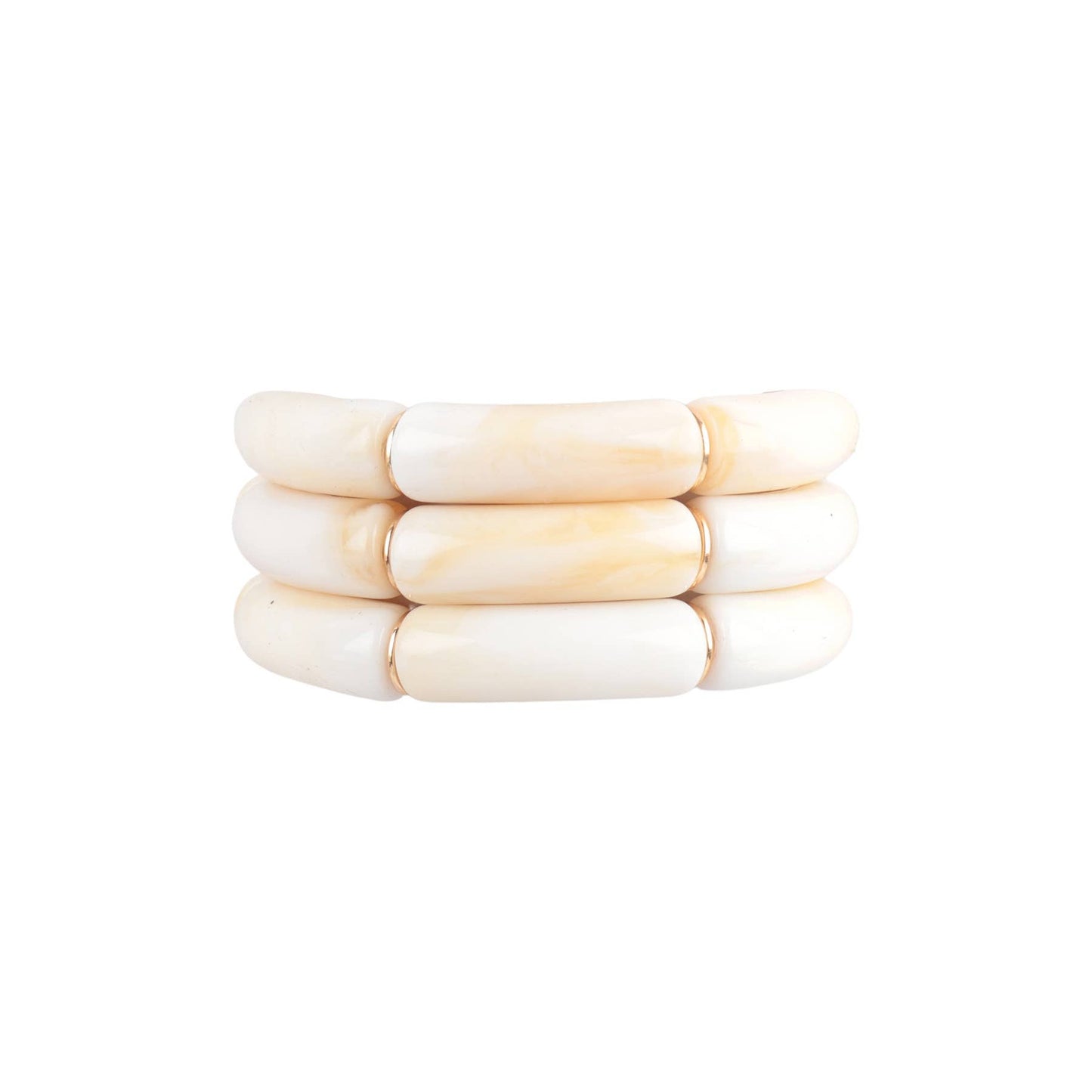 Tubular Bead Acrylic 3 Set Bangle Bracelet