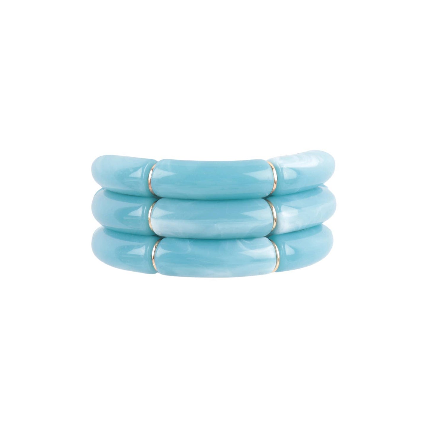 Tubular Bead Acrylic 3 Set Bangle Bracelet