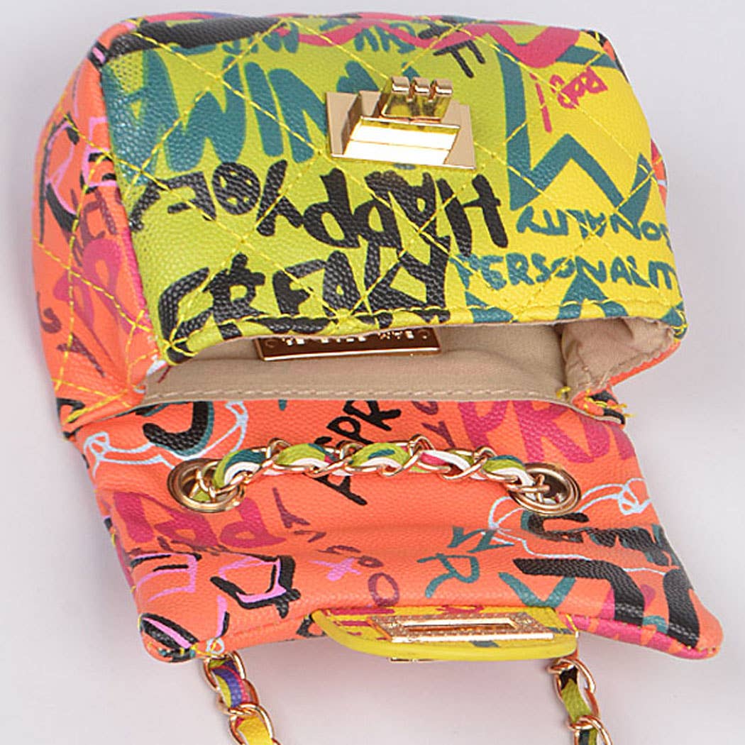 Graffiti Multi Color Mini Clutch