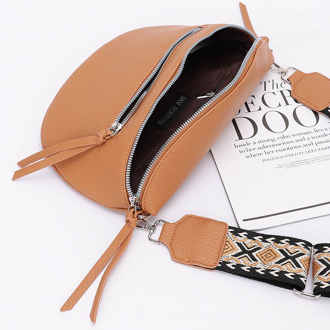 Faux Leather Crossbody Bag Belt