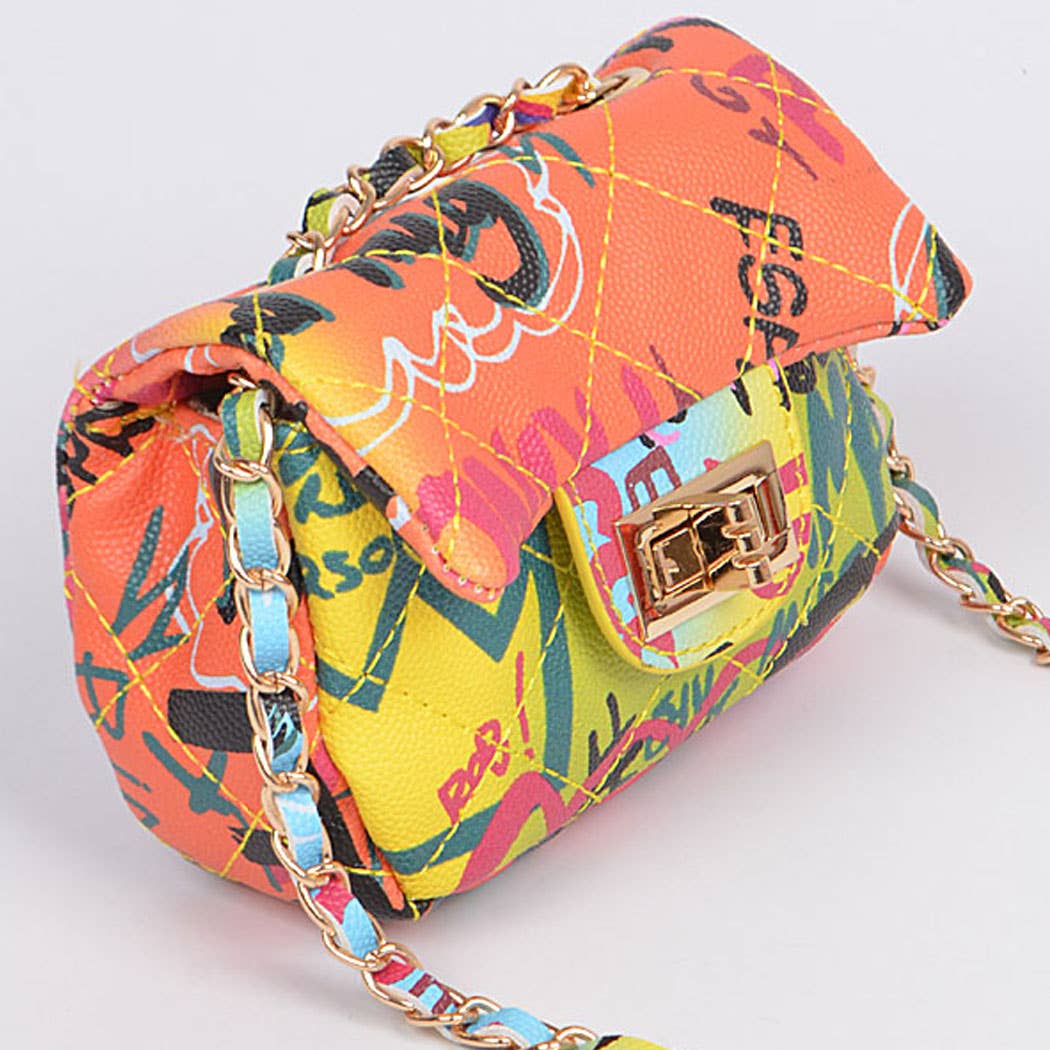 Graffiti Multi Color Mini Clutch