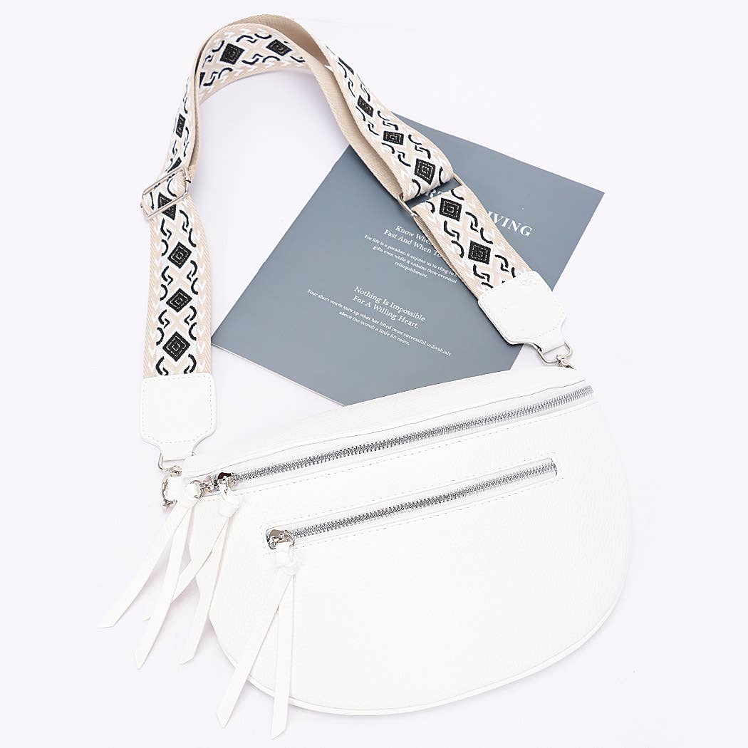 Faux Leather Crossbody Bag Belt
