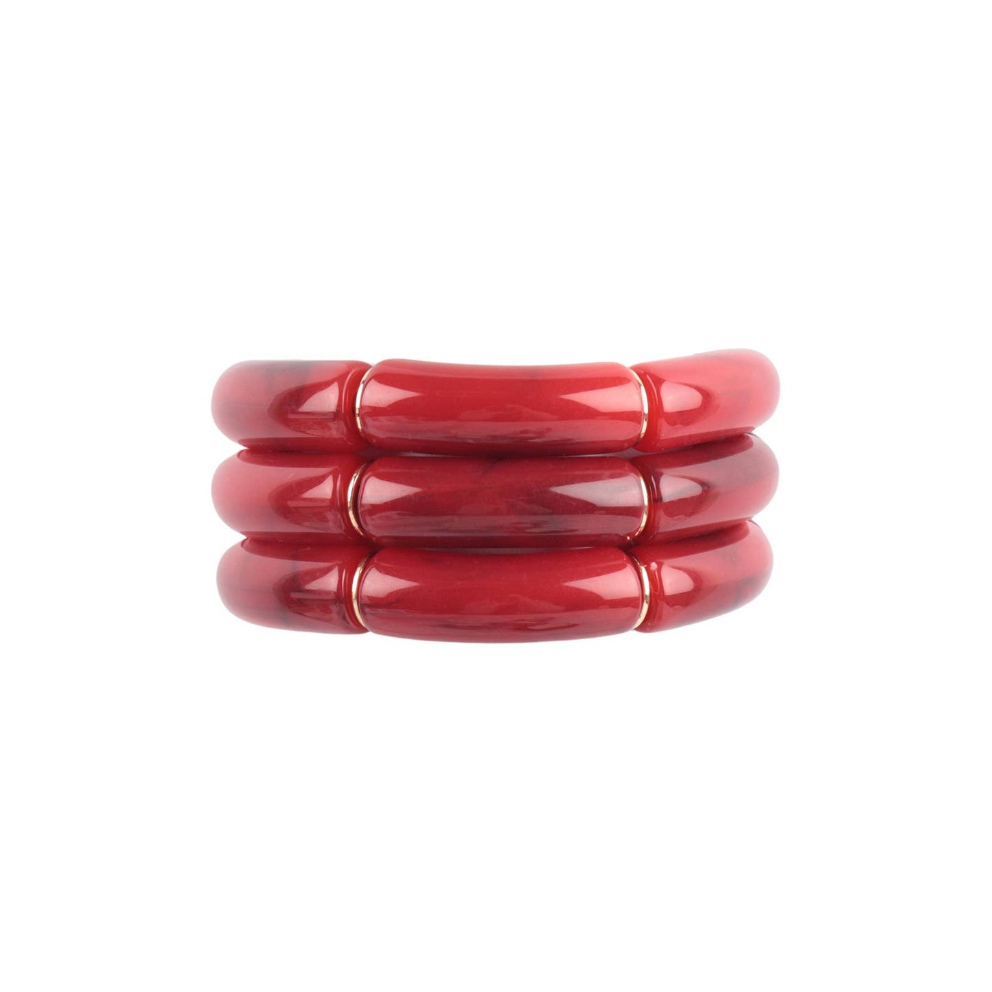 Tubular Bead Acrylic 3 Set Bangle Bracelet