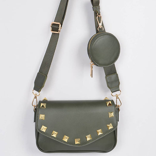 Medium Stud Bag W/Air Pod Purse