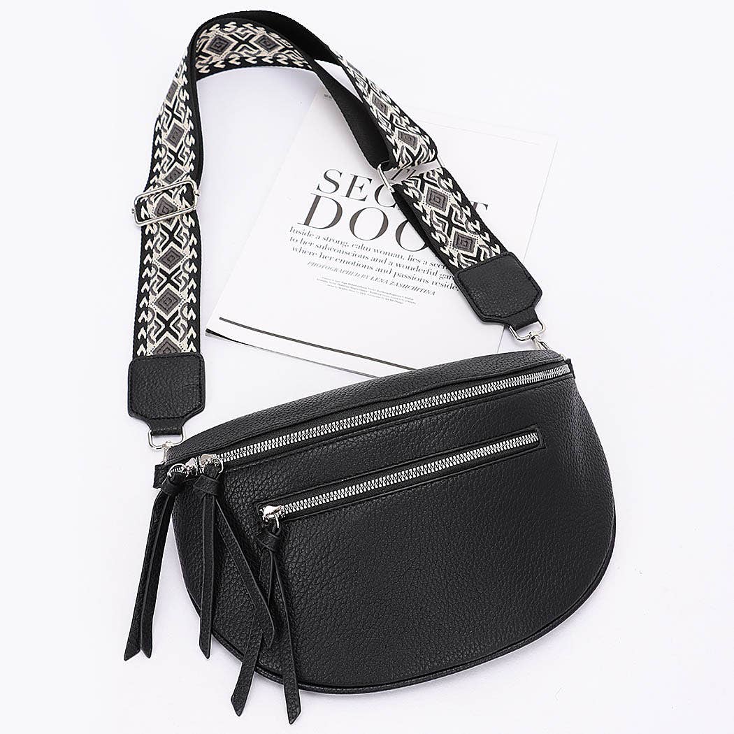 Faux Leather Crossbody Bag Belt