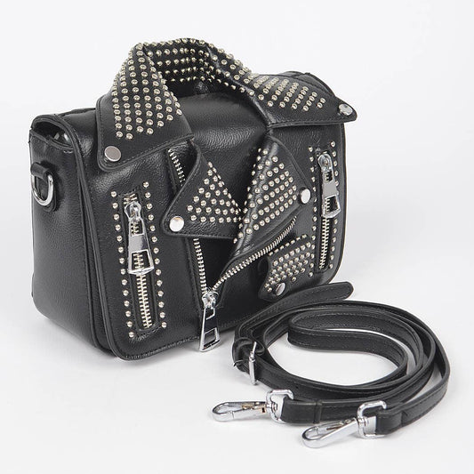 Vegan Leather Metal Studded Jacket Clutch