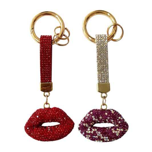 Rhinestone Lips Keychain