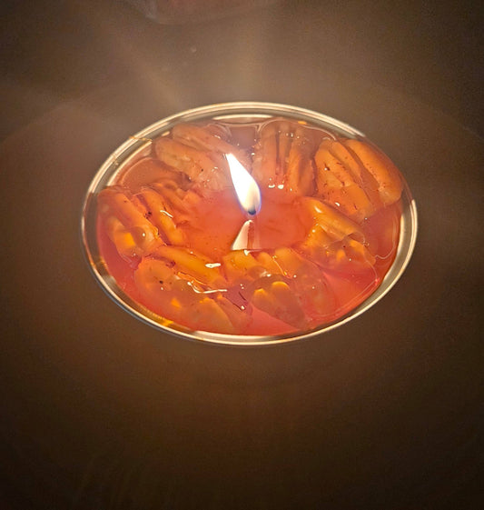 Pecan pie tin candle
