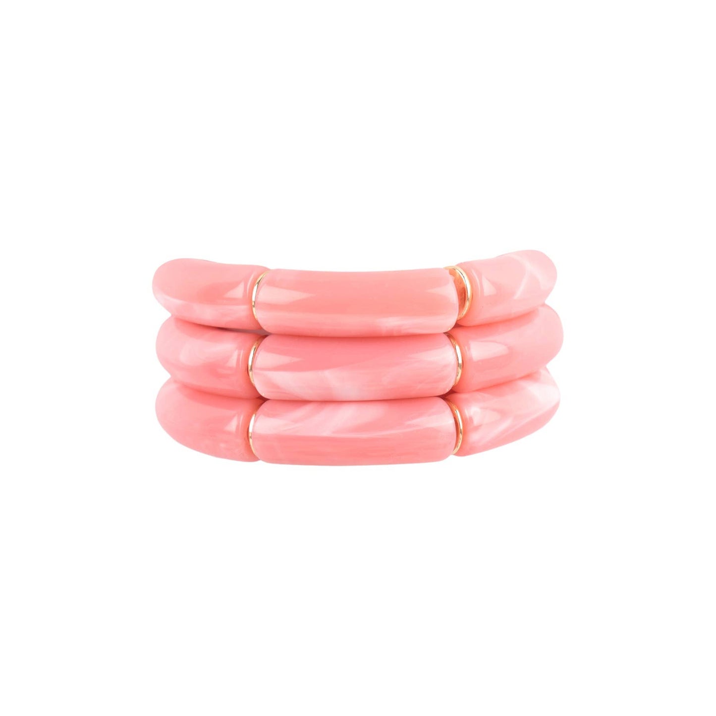 Tubular Bead Acrylic 3 Set Bangle Bracelet