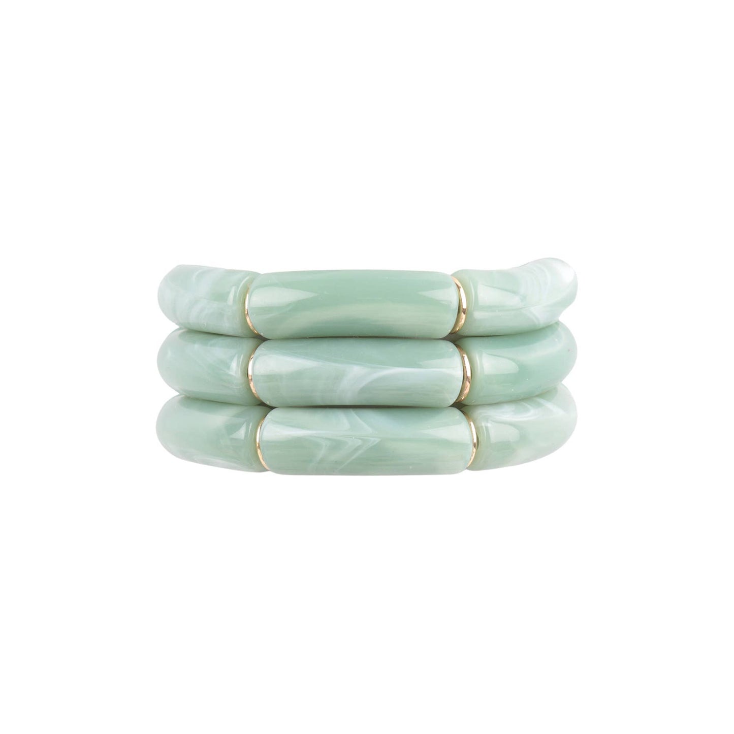 Tubular Bead Acrylic 3 Set Bangle Bracelet