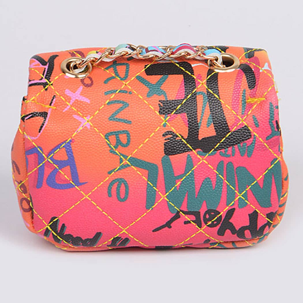 Graffiti Multi Color Mini Clutch