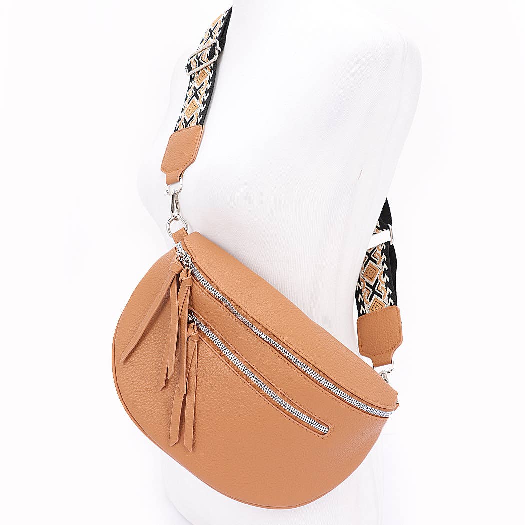 Faux Leather Crossbody Bag Belt