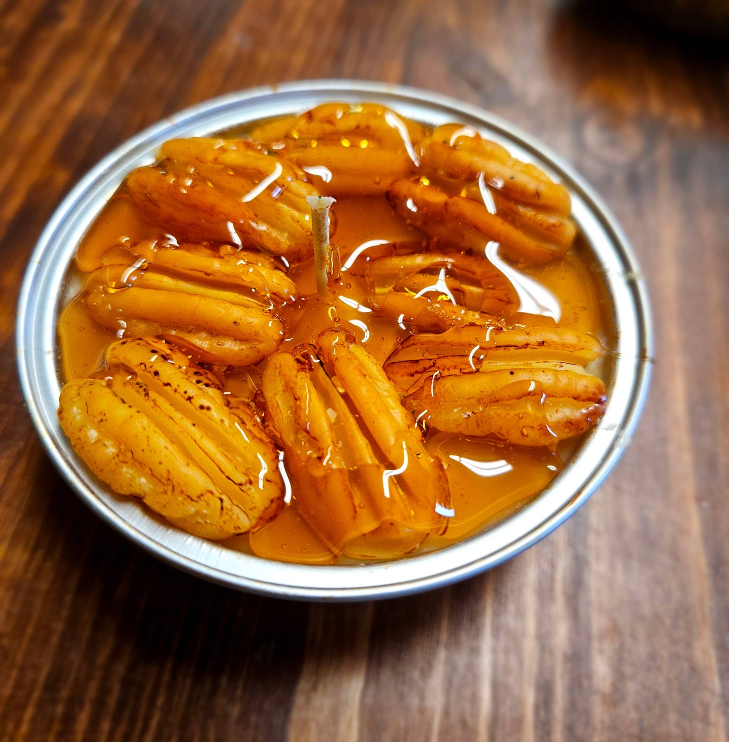 Pecan pie tin candle