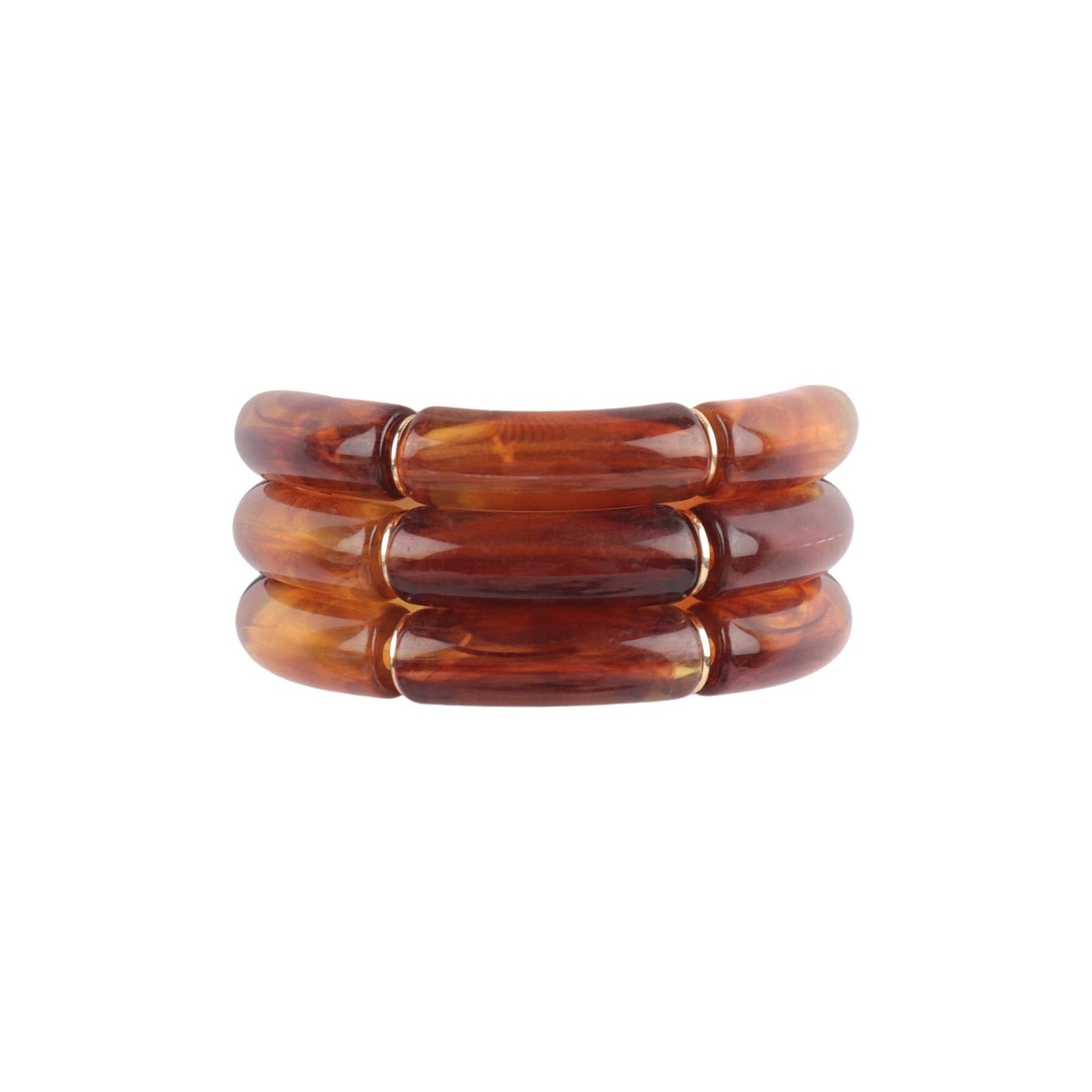 Tubular Bead Acrylic 3 Set Bangle Bracelet