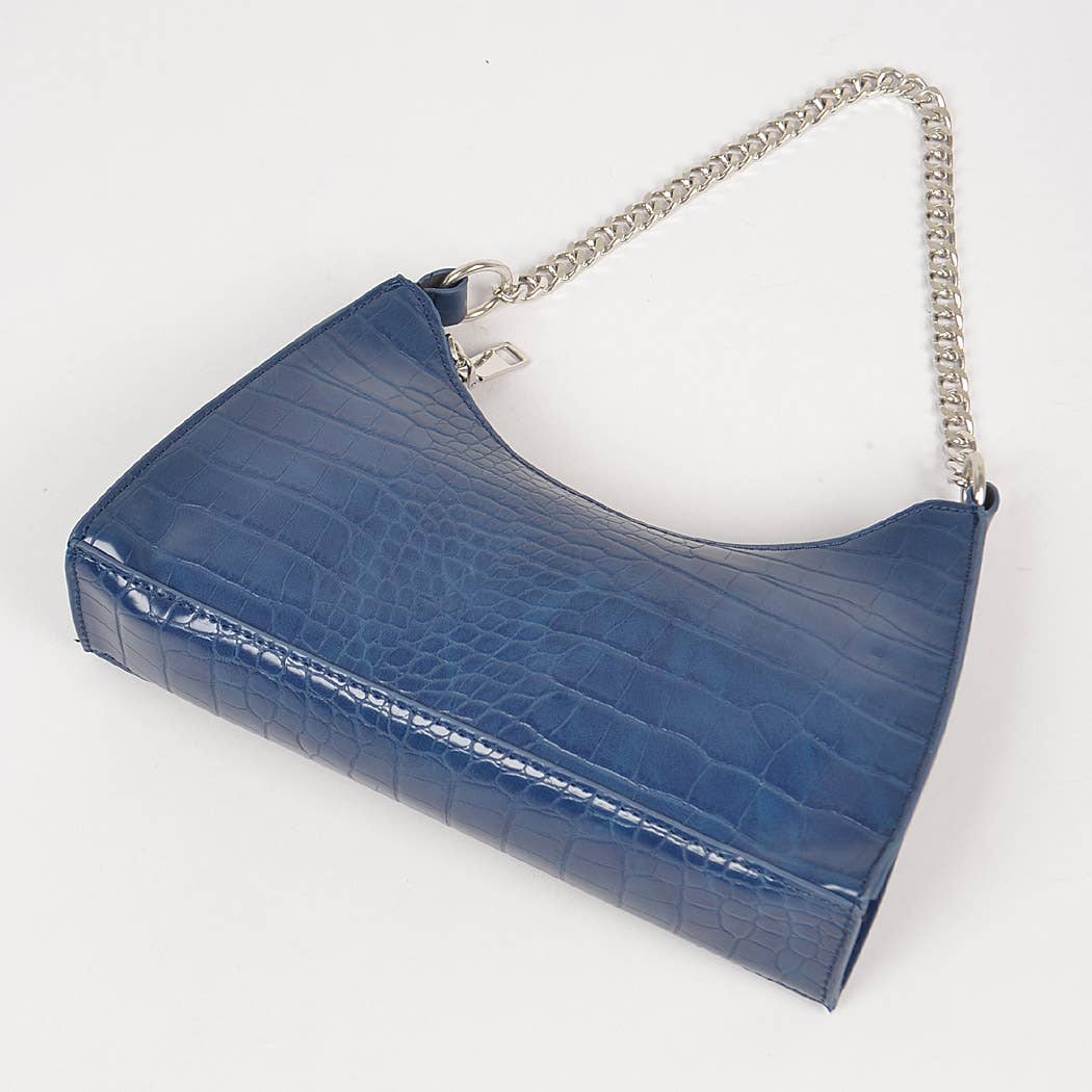 Faux Croc Chain Crossbody Bag W/Airpod Purse