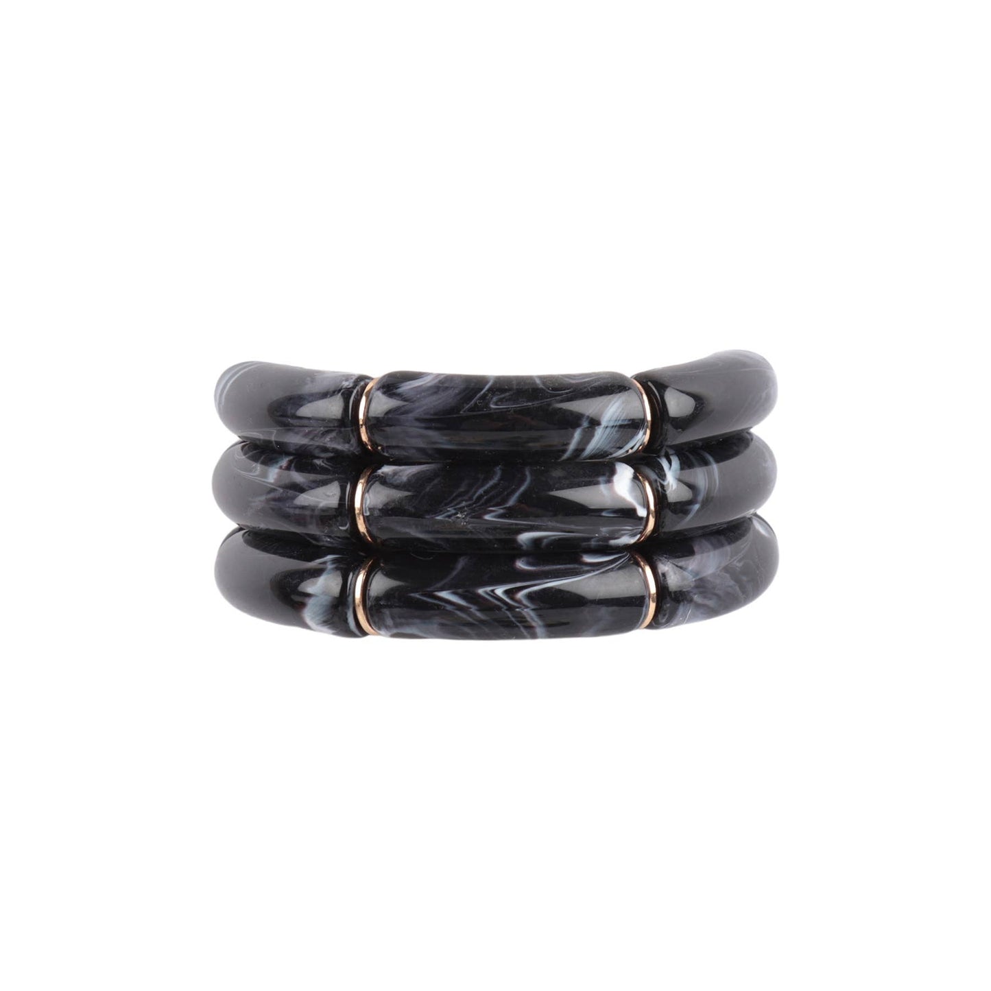 Tubular Bead Acrylic 3 Set Bangle Bracelet
