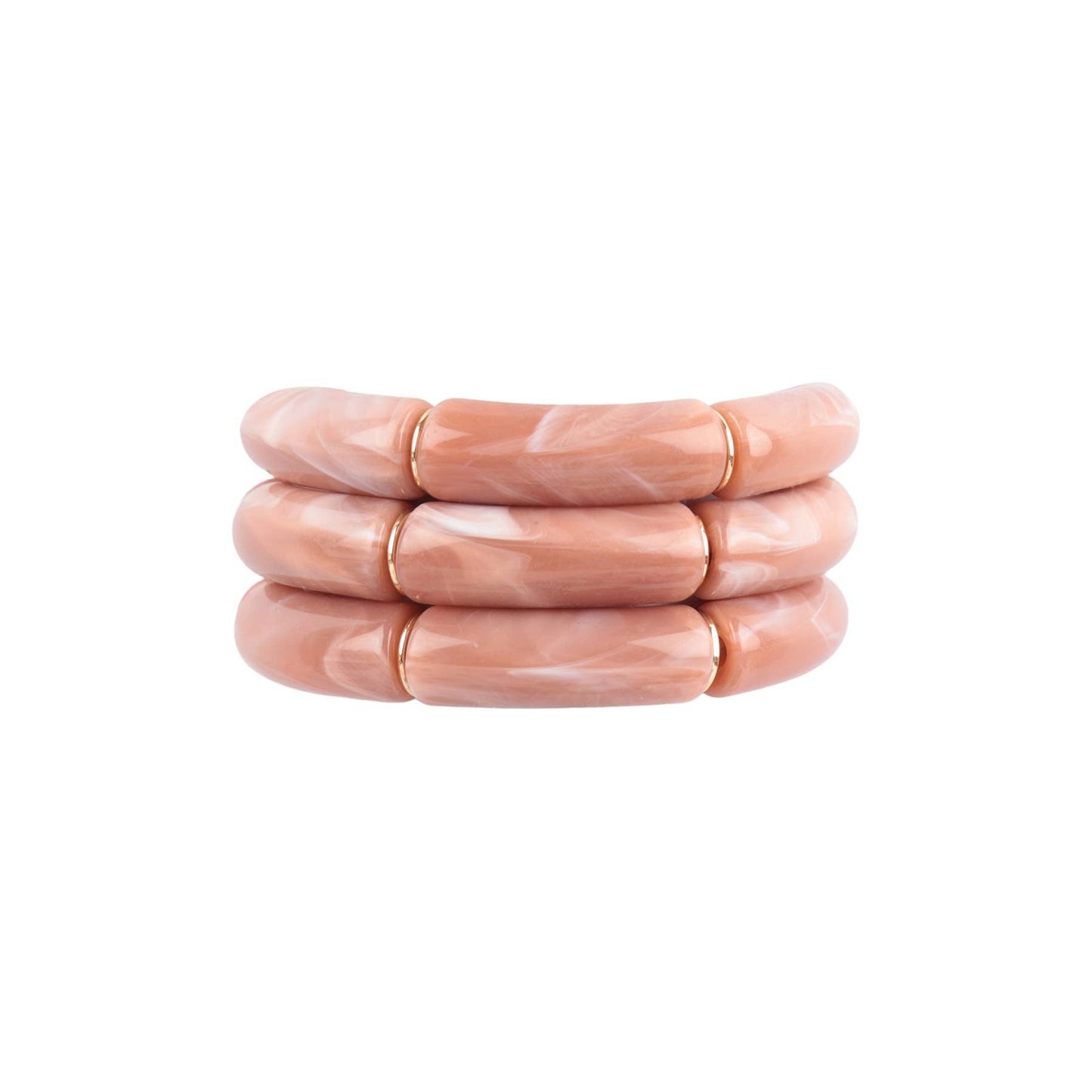 Tubular Bead Acrylic 3 Set Bangle Bracelet