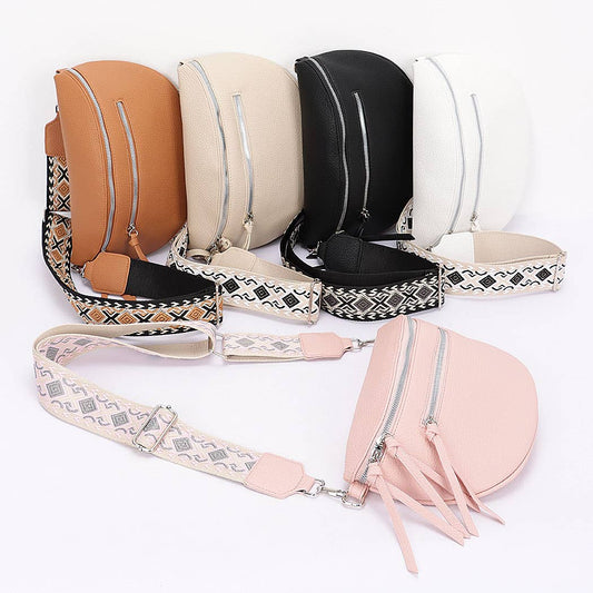 Faux Leather Crossbody Bag Belt