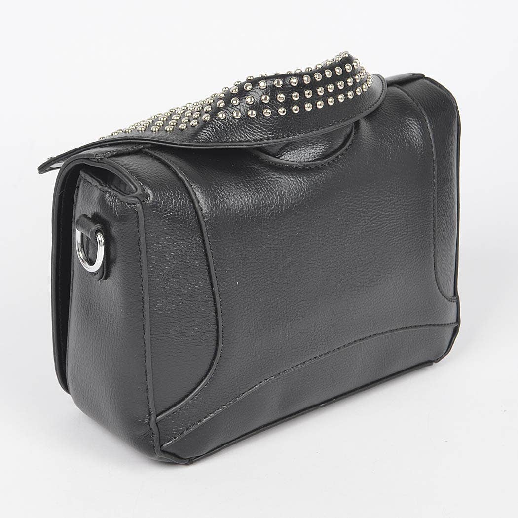 Vegan Leather Metal Studded Jacket Clutch