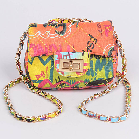 Graffiti Multi Color Mini Clutch