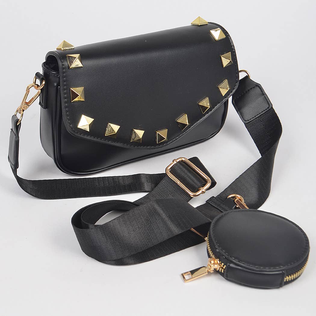 Medium Stud Bag W/Air Pod Purse