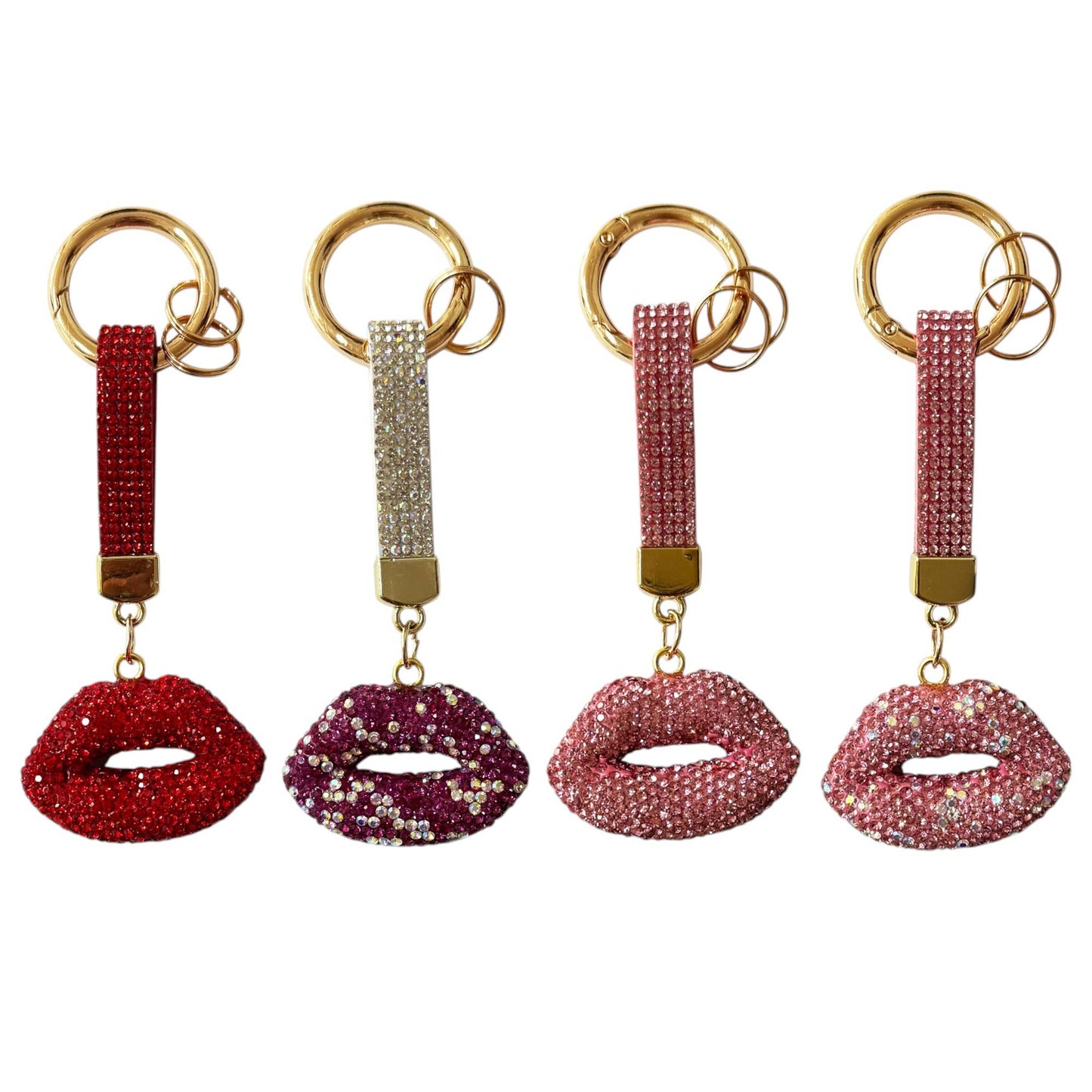 Rhinestone Lips Keychain